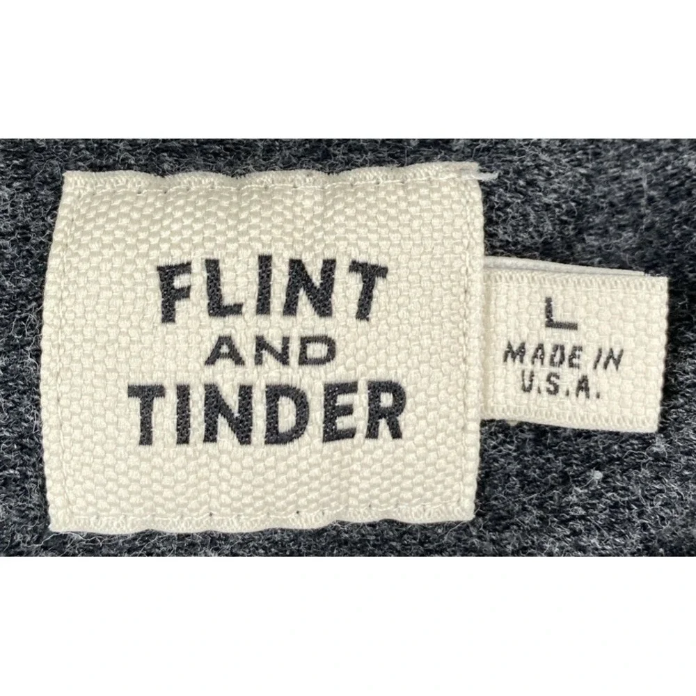 Flint & Tinder French Terry Pocket Crew‎ Sweatshirt Dark Gray USA Men's Large